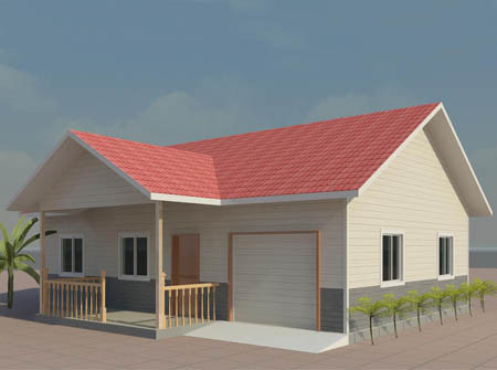 Estrutura portátil 4 da armação de aço/3 casas modulares do quarto, casa de campo de aço clara móvel