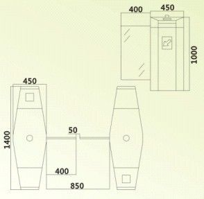 304 stainless steel 850mm clear passage width optical turnstile for handicap