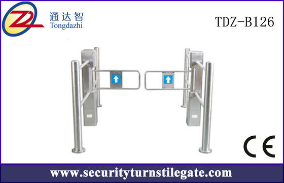 High Speed Swing Supermarket Turnstile with round pillar , CE certification