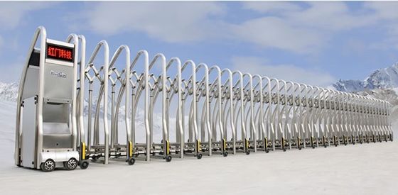 Automated Trackless Electric Retractable Gate , University Automatic Collapsible Gate