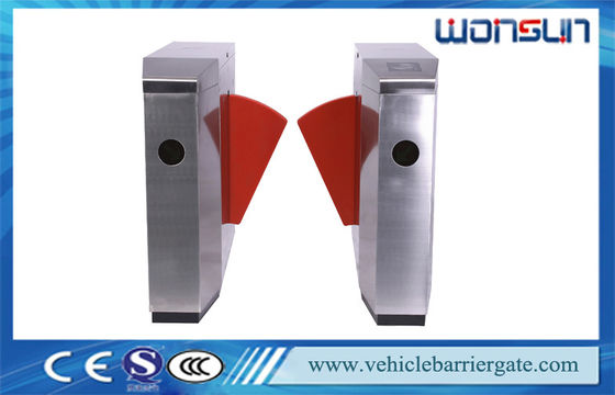 Sound Right Alarm Flap Barrier Turnstile RS232 Connector Automatic Reversing On Obstacle